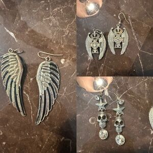 3 separate pairs of earrings